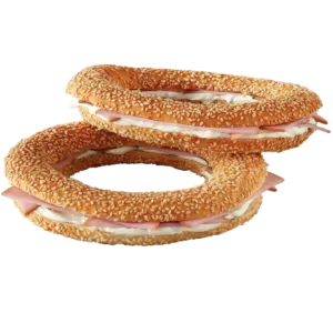 Κουλούρι Θεσσαλονίκης με γαλοπούλα, φιλαδέλφεια και ντομάτα