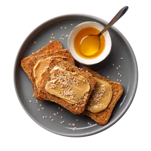 Τετράγωνο ψωμάκι ολικής με ταχίνι και μέλι