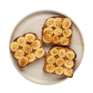 Τετράγωνο ψωμί ολικής με φυστίκοβούτυρο και μπανάνα